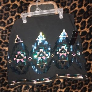 Sequined mini skirt